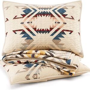 Pendleton White Sands Coverlet Blanket Set, Sandshell, Full/Queen